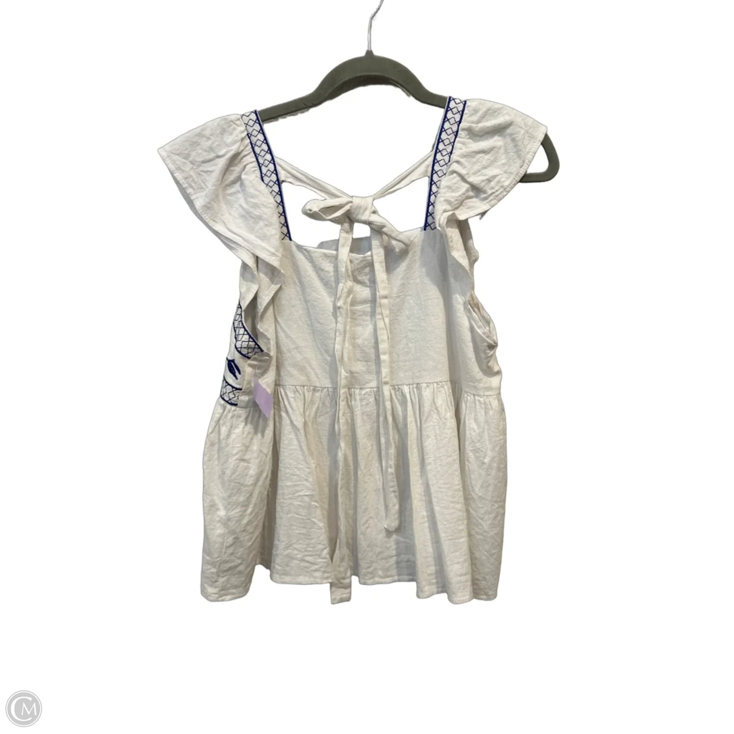 Top Sleeveless By Shein In Blue & White, Size: M