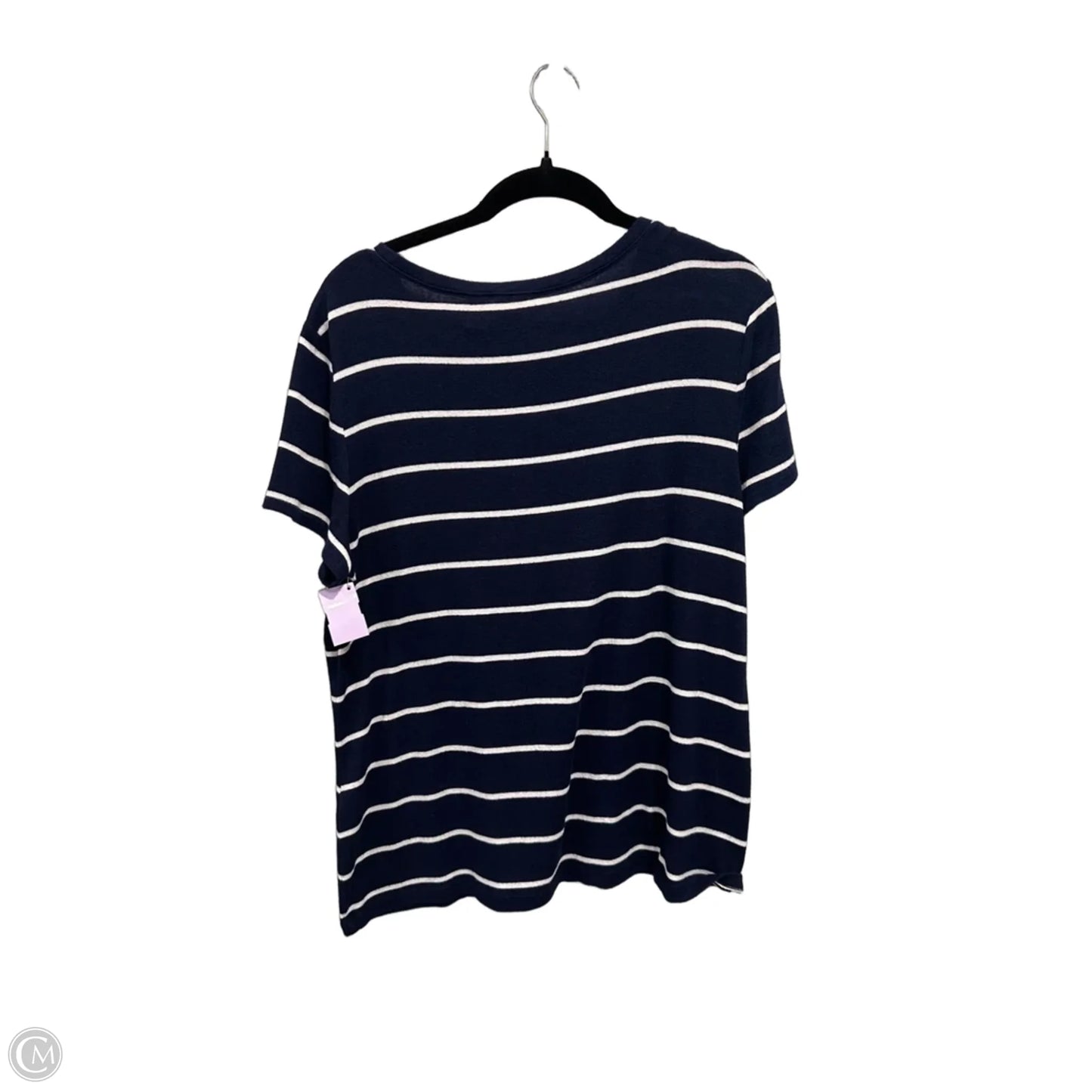 Top Short Sleeve By Zenergy By Chicos In Striped Pattern, Size: L