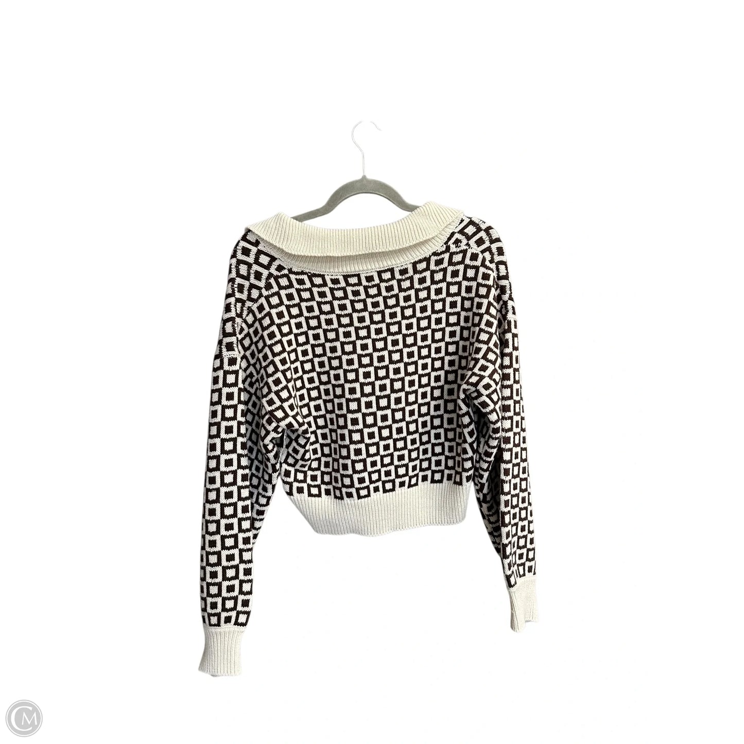Sweater By Clothes Mentor In Brown & Cream, Size: M