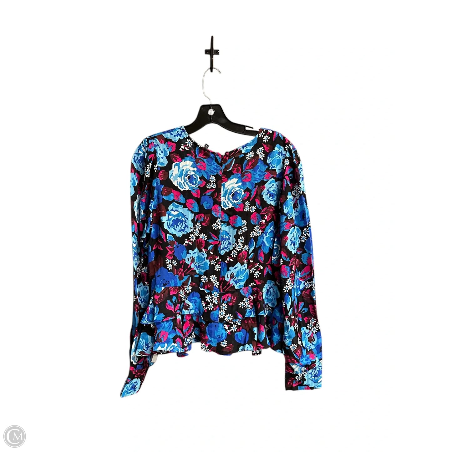 Top Long Sleeve By Top Shop In Floral Print, Size: M