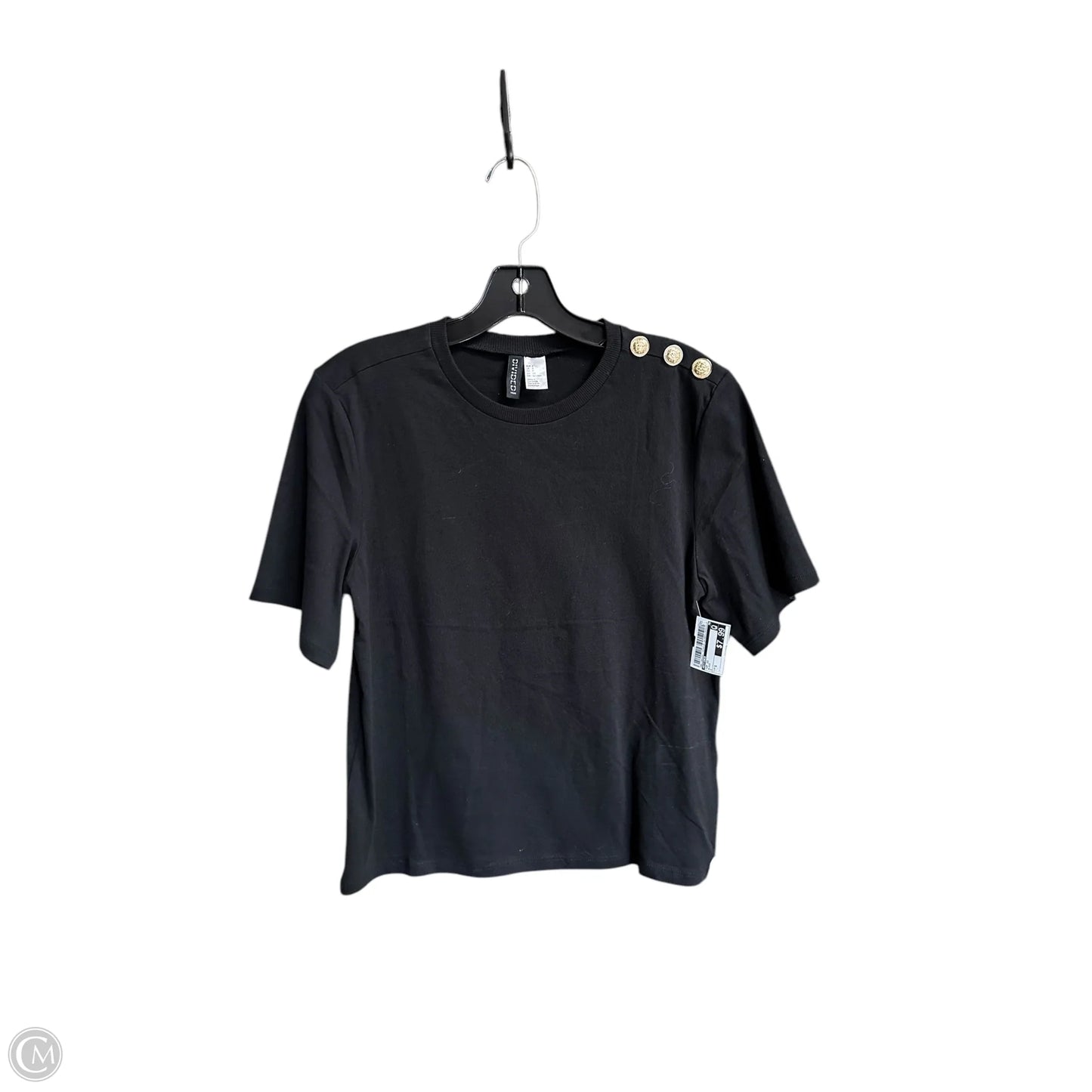 Top Short Sleeve By Divided In Black, Size: S