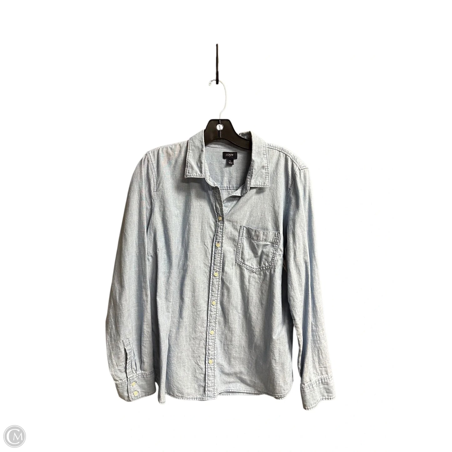 Top Long Sleeve By J. Crew In Blue Denim, Size: L