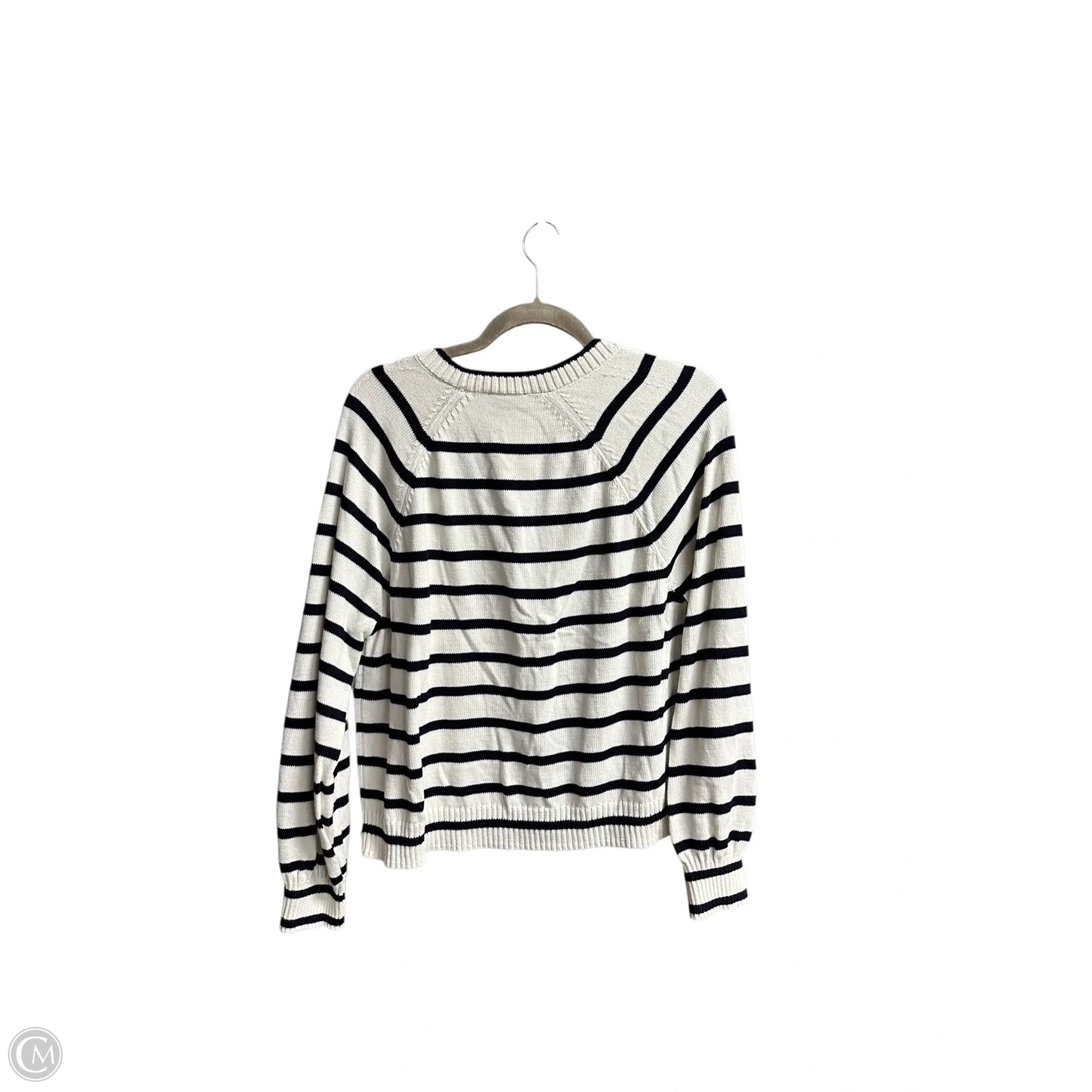 Sweater Cardigan By Talbots In Striped Pattern, Size: Xlp