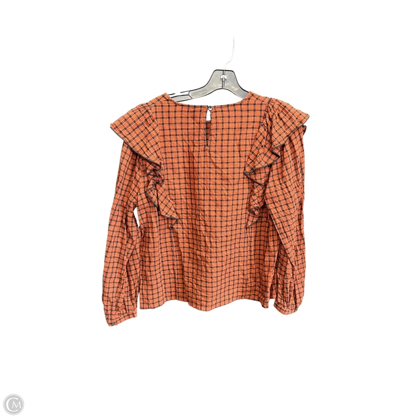 Top Long Sleeve By Madewell In Checkered Pattern, Size: L