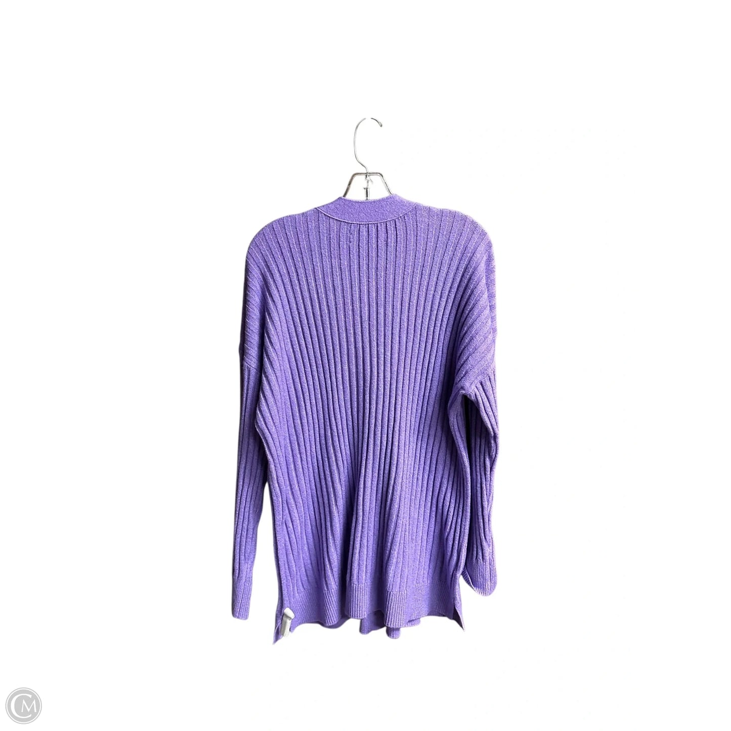 Sweater Cardigan By Loft In Purple, Size: Xl