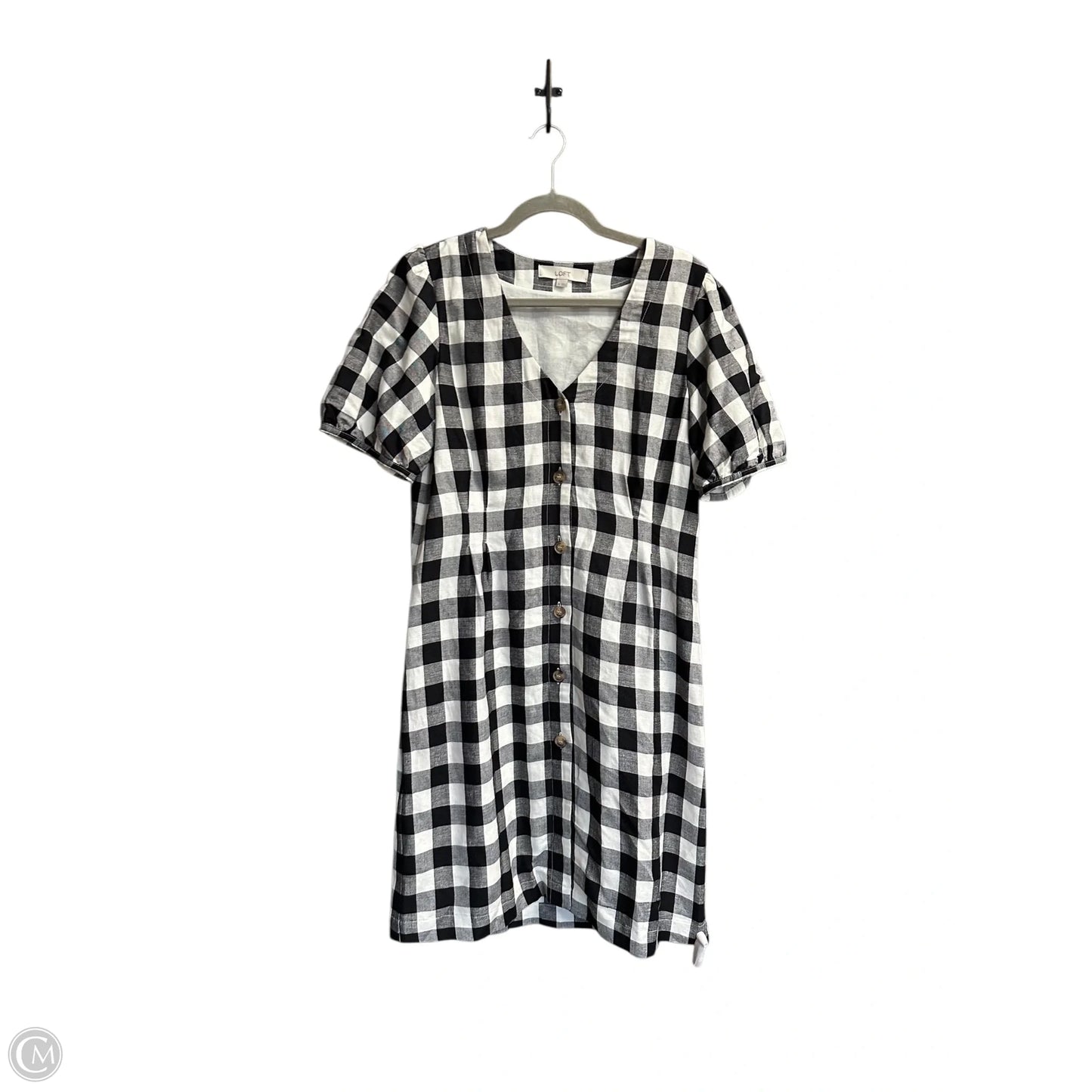 Dress Casual Midi By Loft In Checkered Pattern, Size: M