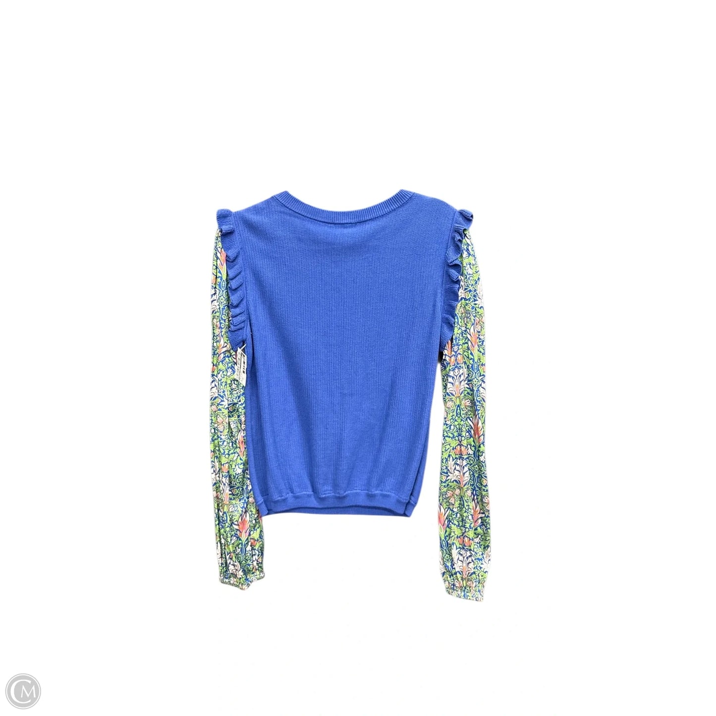 Top Long Sleeve By Current Air In Blue & Green, Size: Xs