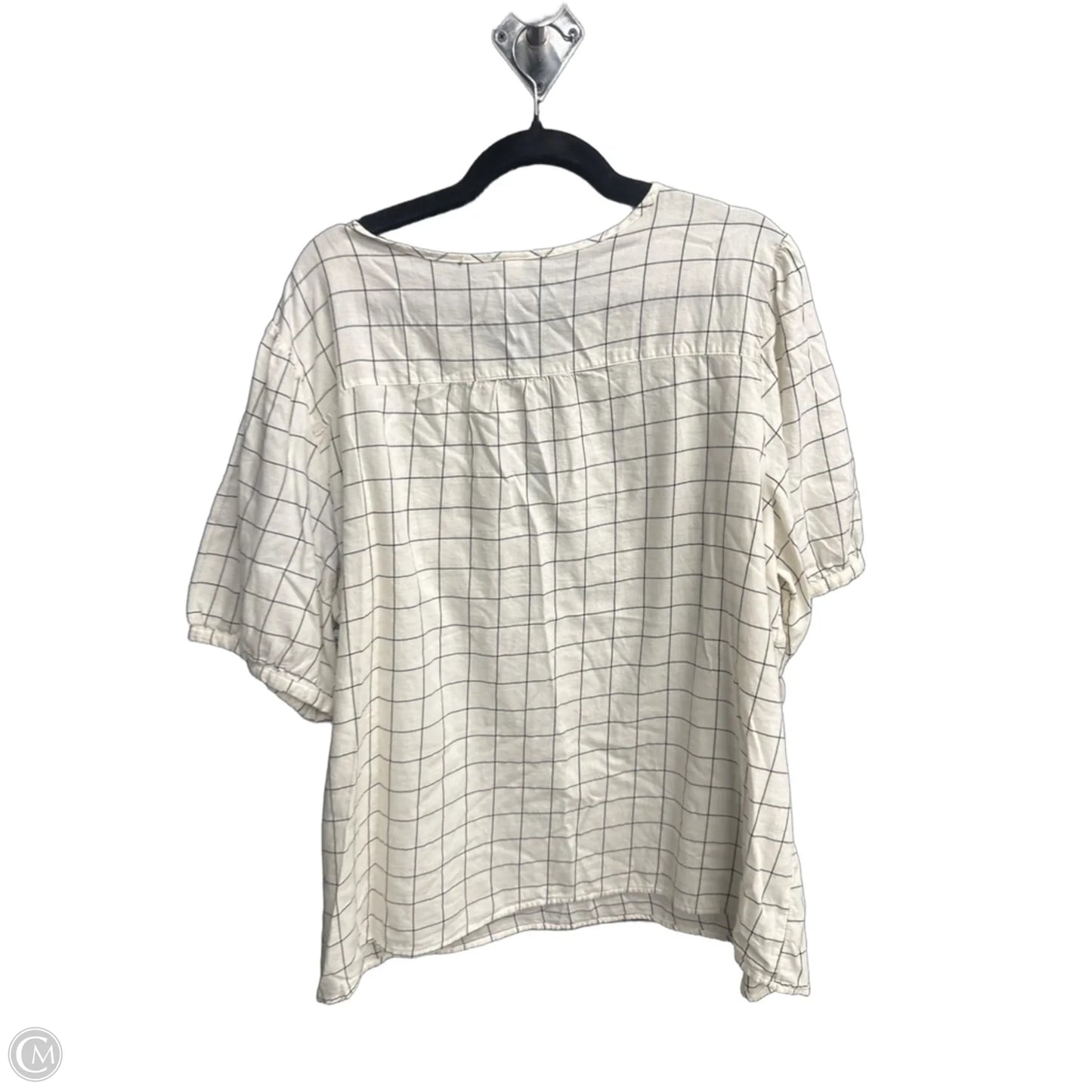 Top Short Sleeve By Old Navy In Checkered Pattern, Size: 2x