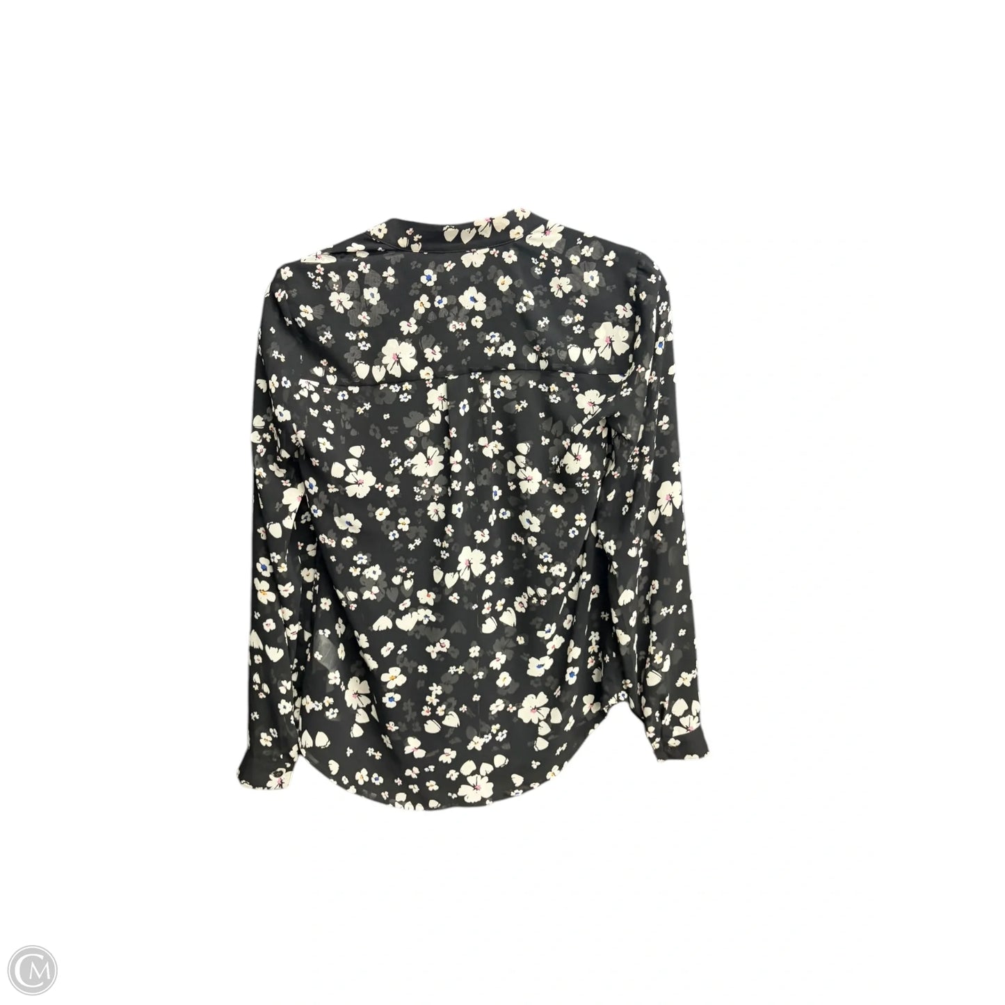 Top Long Sleeve By Cabi In Floral Print, Size: Xs
