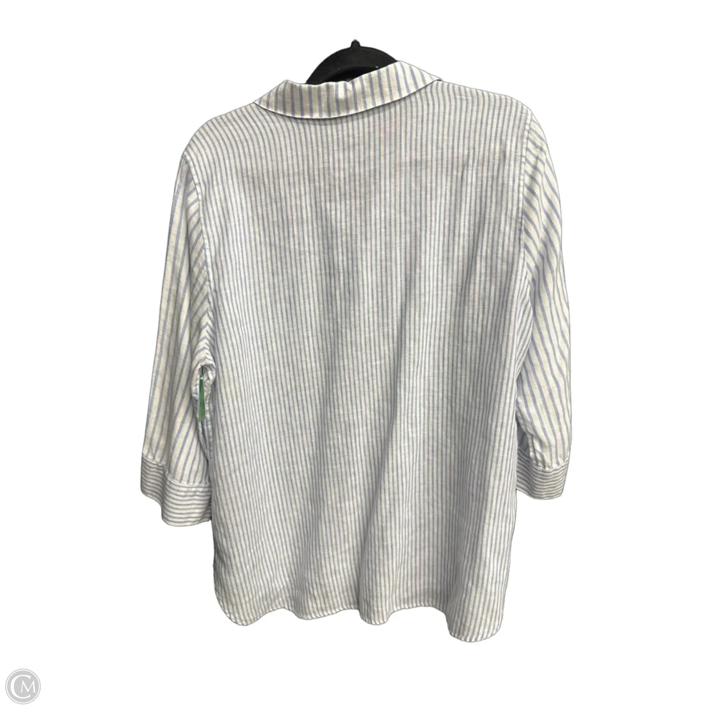 Top 3/4 Sleeve By Chicos In Striped Pattern, Size: Xl