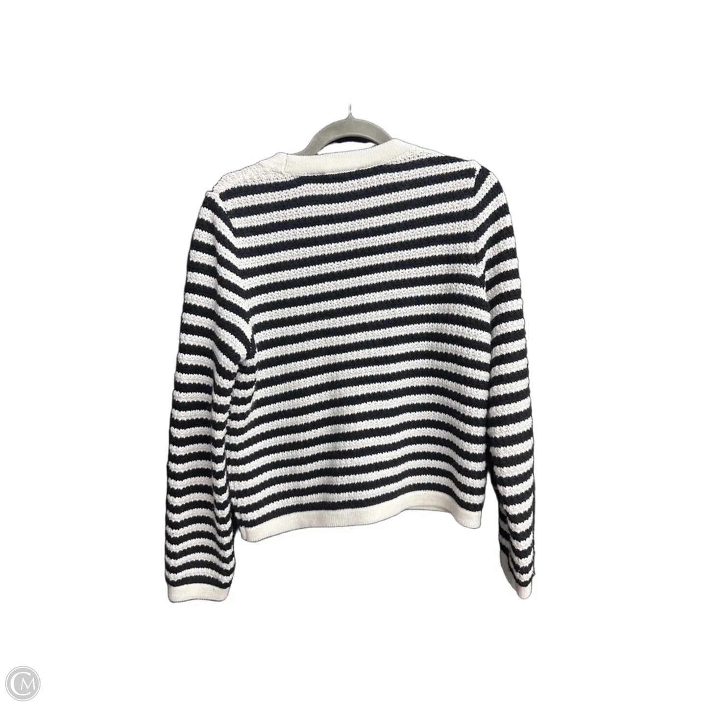 Sweater Cardigan By Calligraphie In Striped Pattern, Size: M