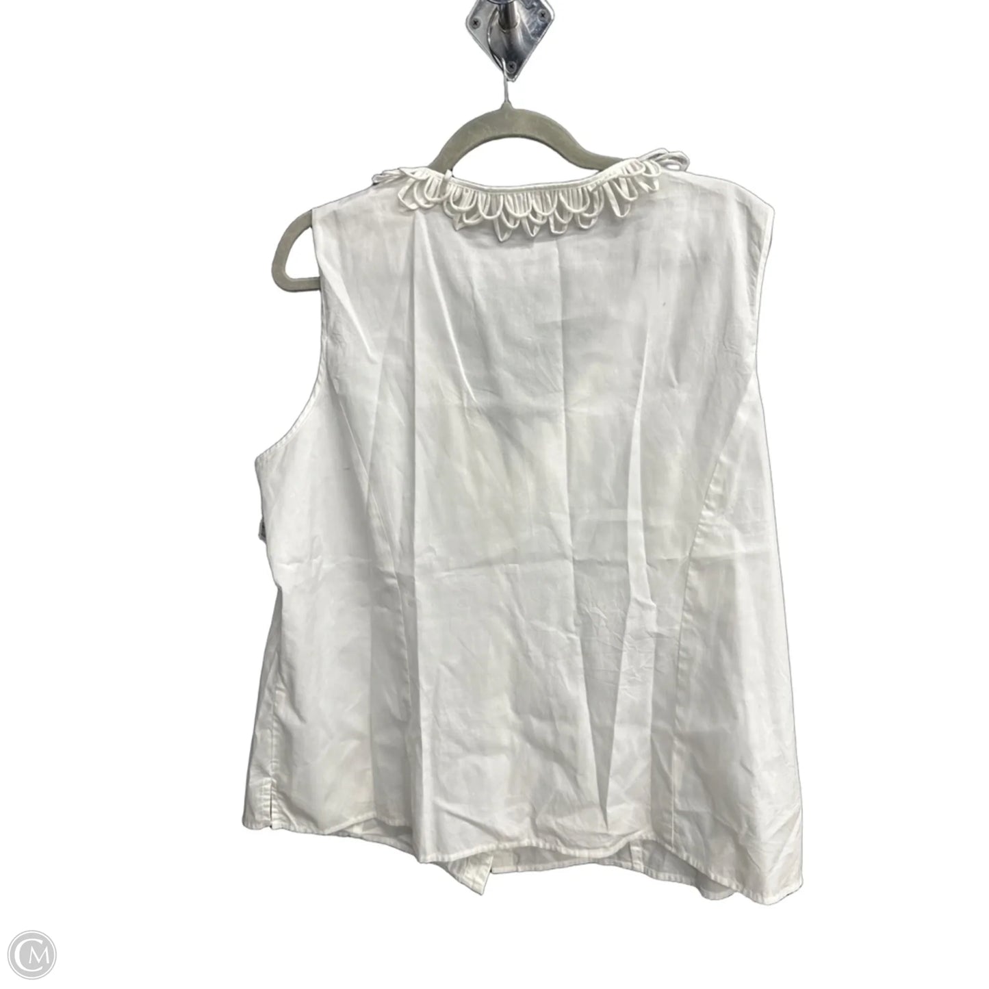 Top Sleeveless By Talbots In White, Size: Xl