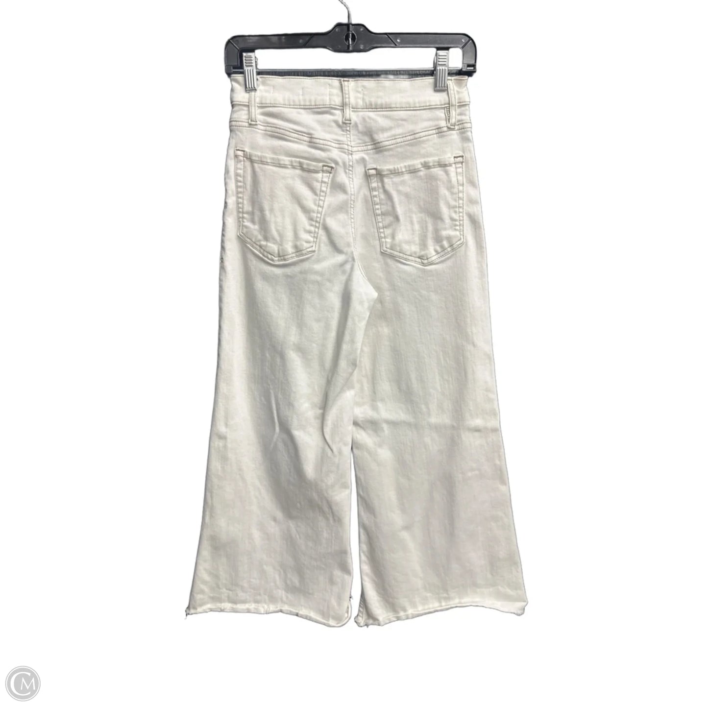 Jeans Wide Leg By Frame In White Denim, Size: 4