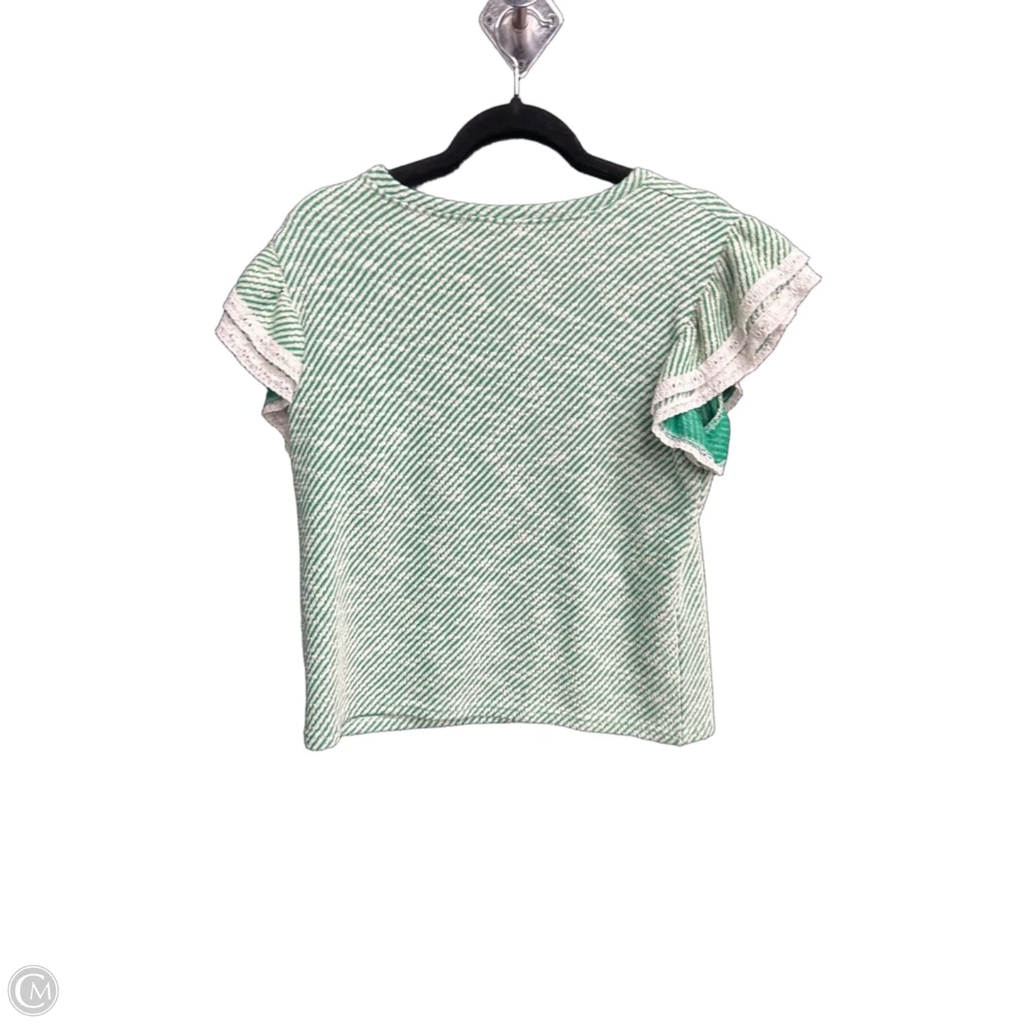 Top Short Sleeve By Clothes Mentor In Green & White, Size: S