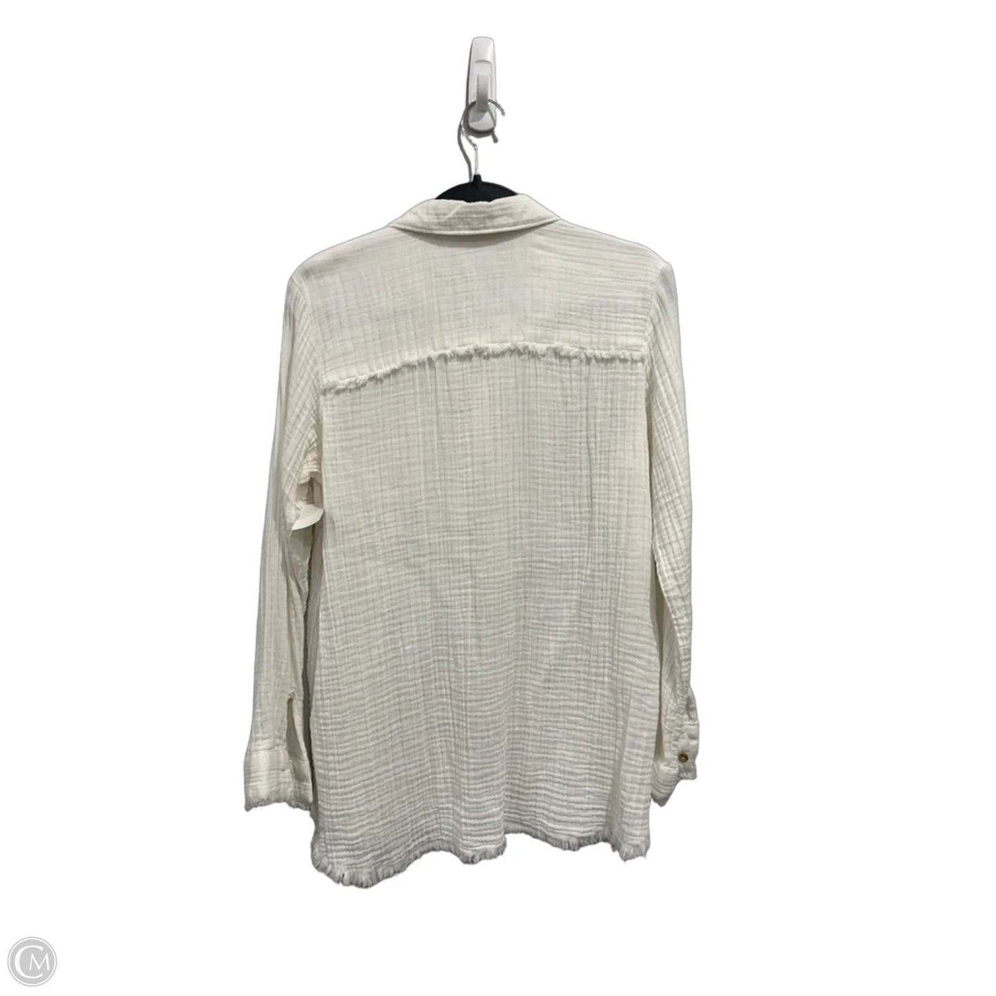 Top Long Sleeve By Natural Reflections In White, Size: M