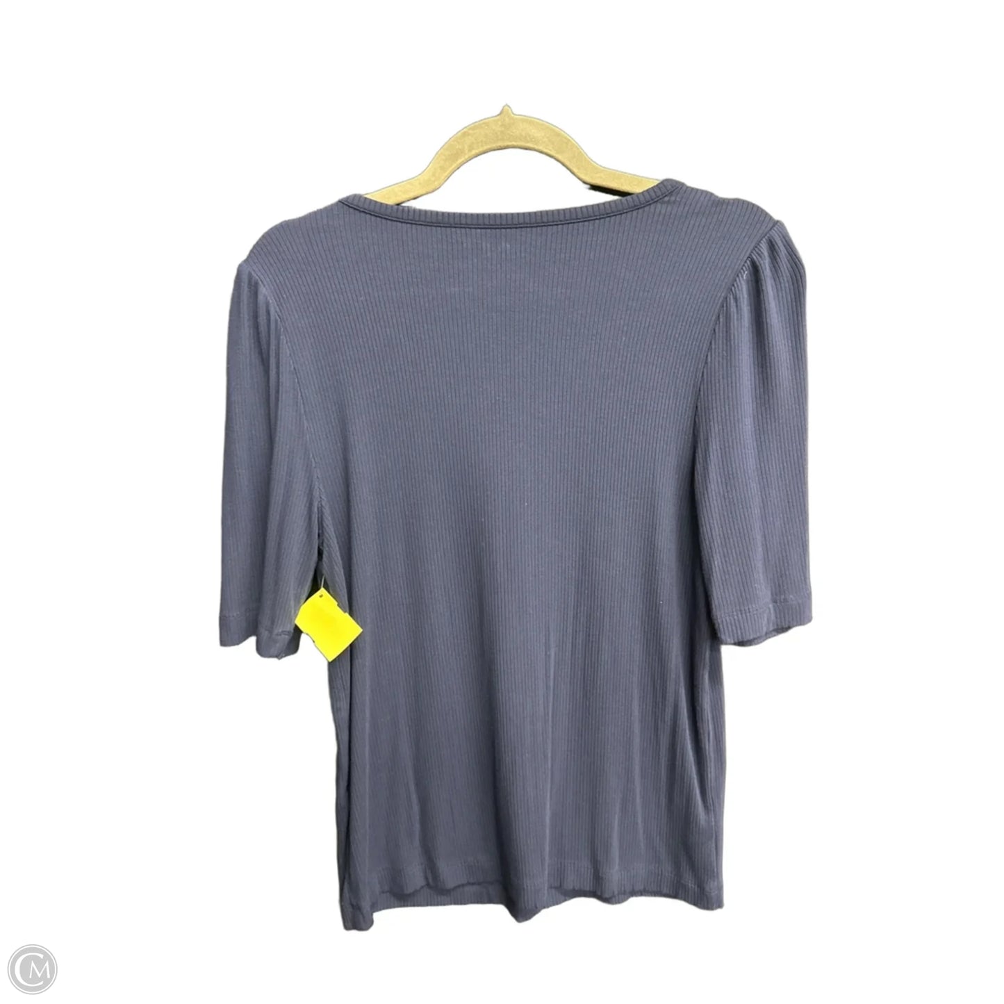 Top Short Sleeve By Loft In Navy, Size: L