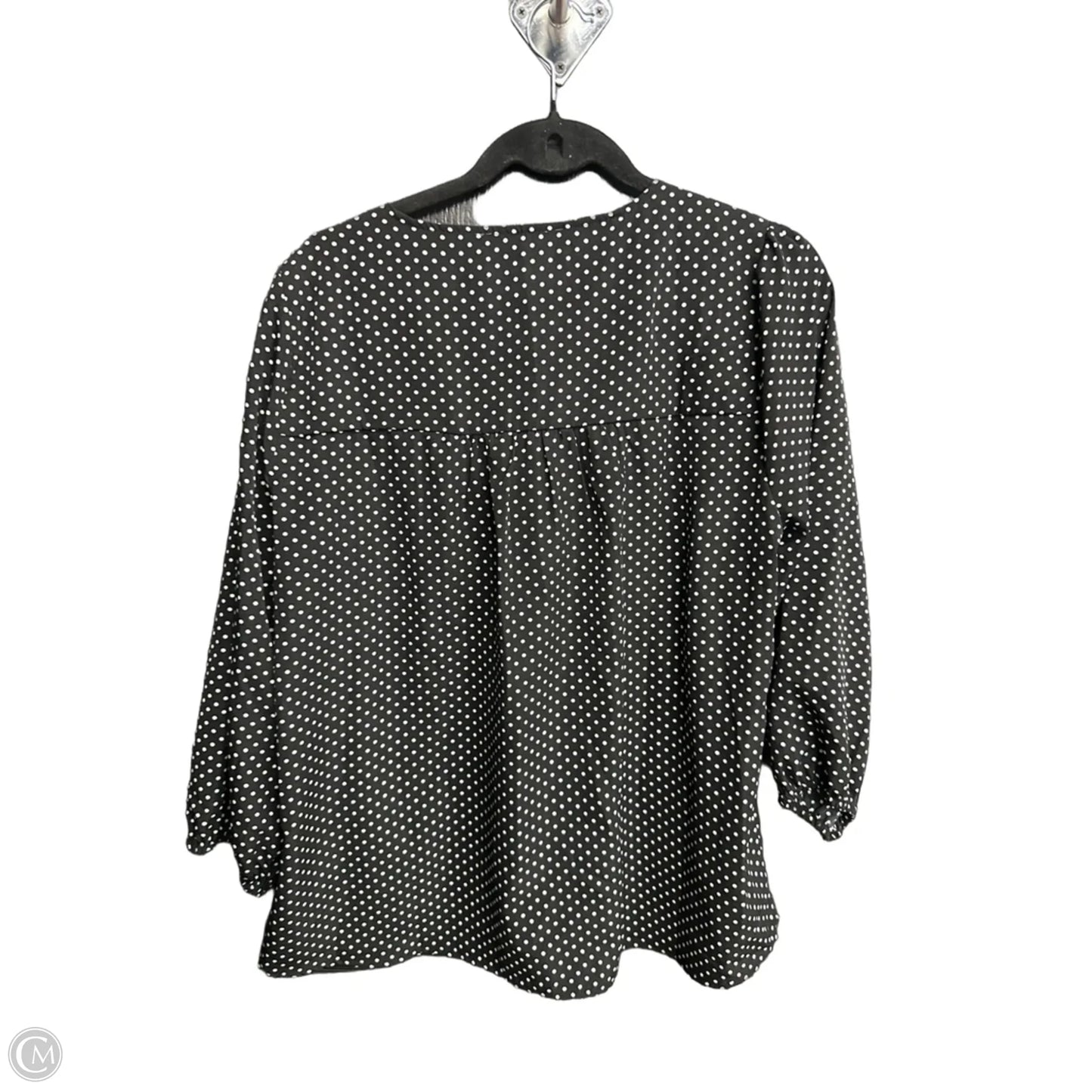 Top Long Sleeve By Savanna Jane In Polkadot Pattern, Size: L