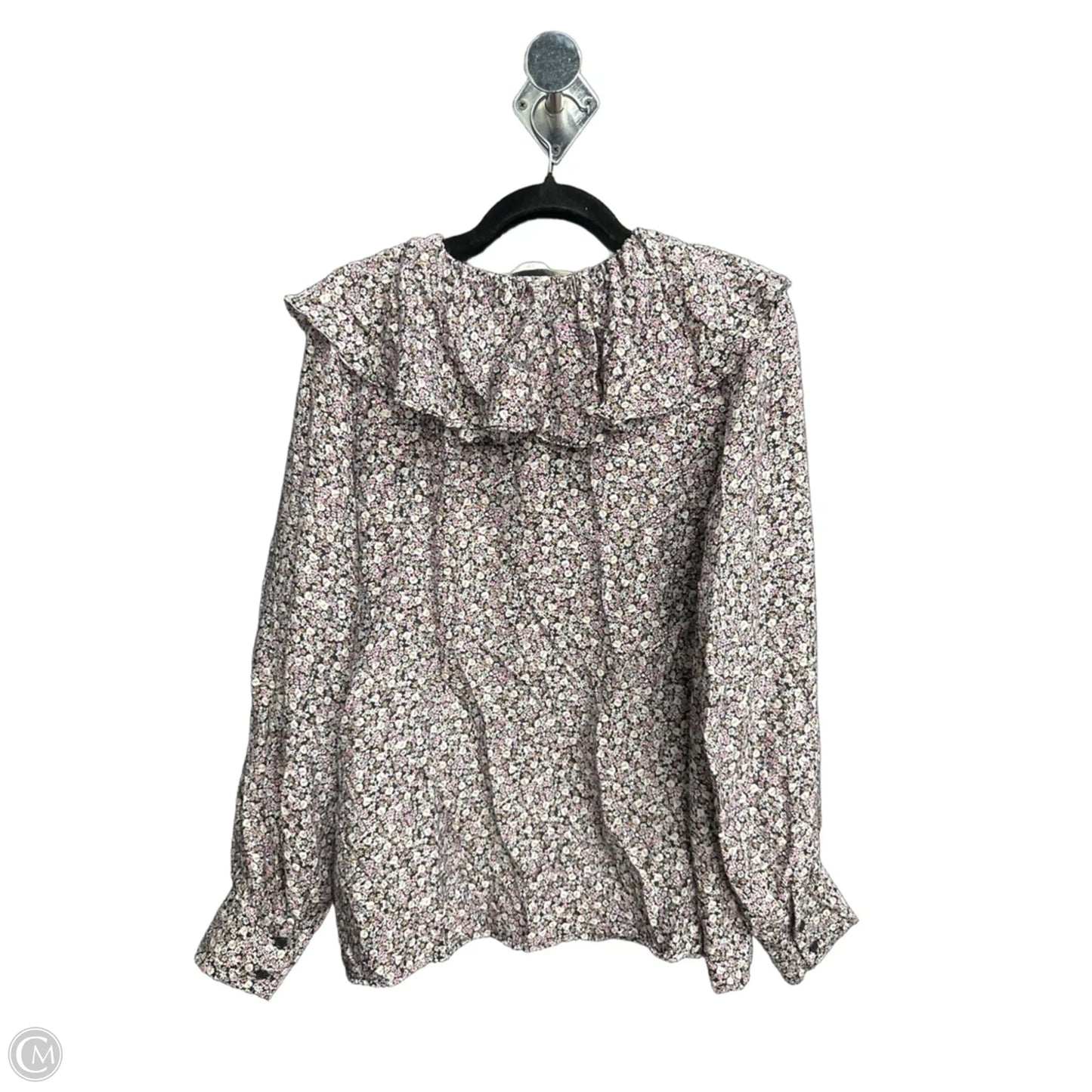 Top Long Sleeve By H&m In Floral Print, Size: L