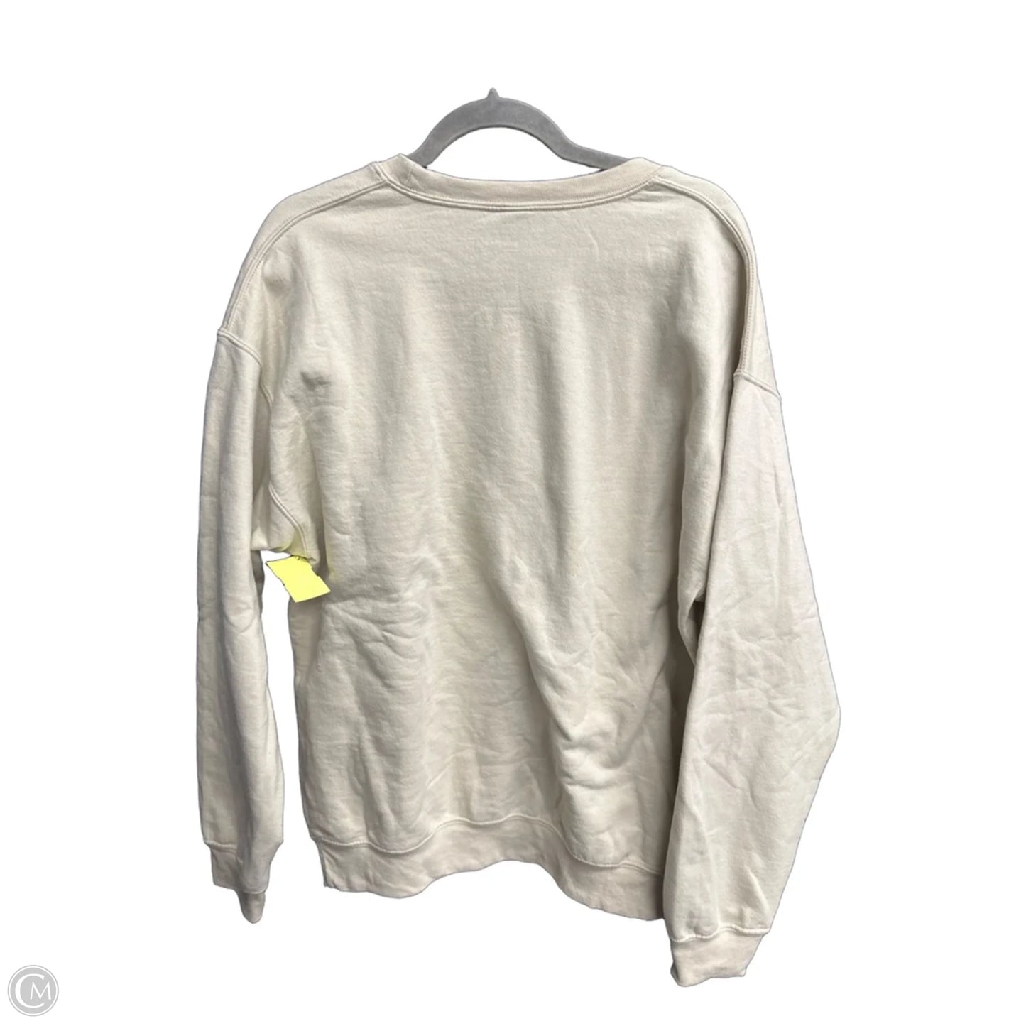 Sweatshirt Crewneck By Gildan In Cream, Size: L
