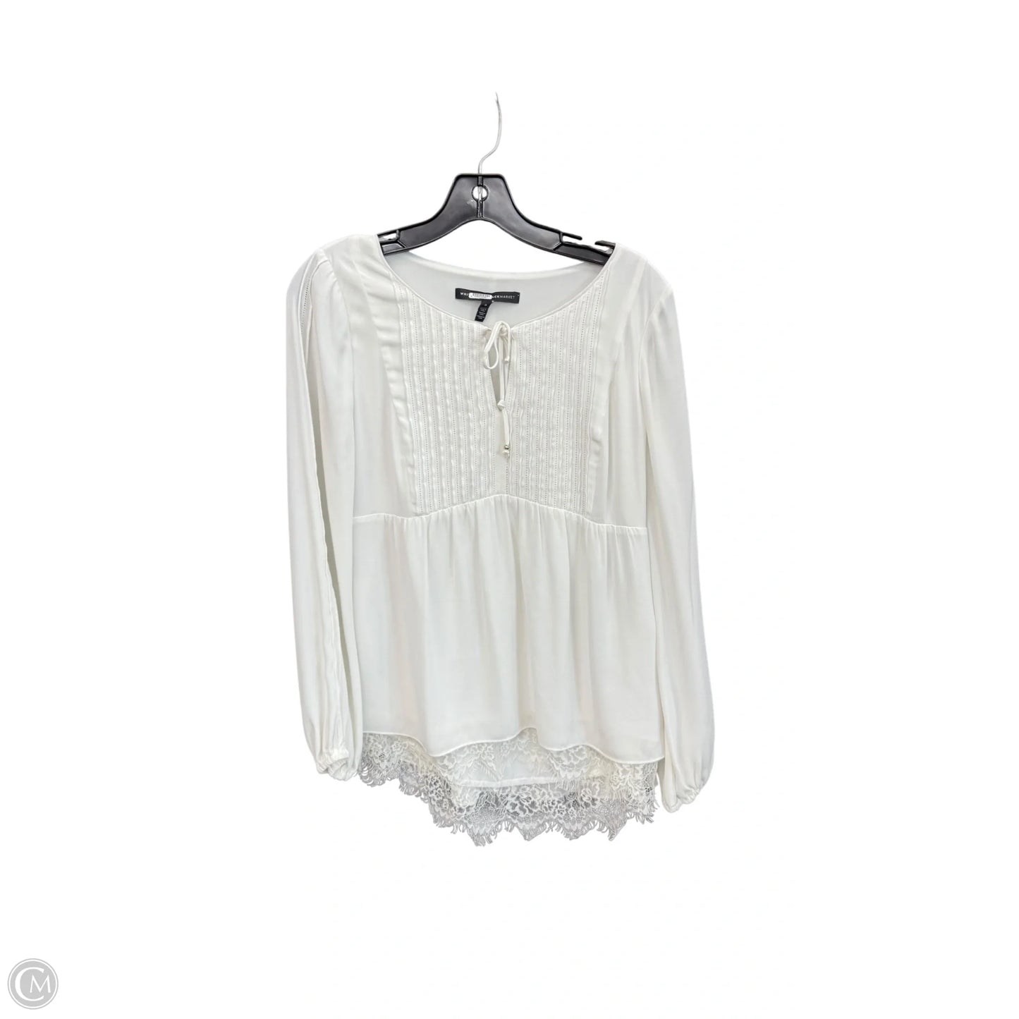 Top Long Sleeve By White House Black Market In White, Size: Xs