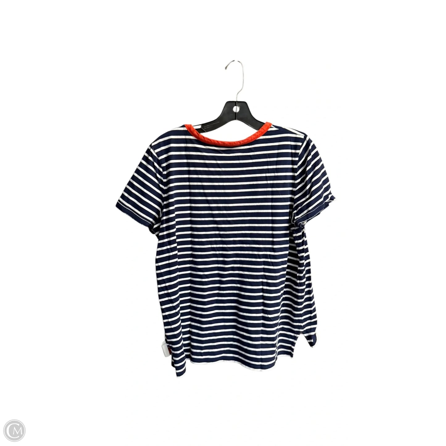 Top Short Sleeve Basic By Boden In Blue & White, Size: L