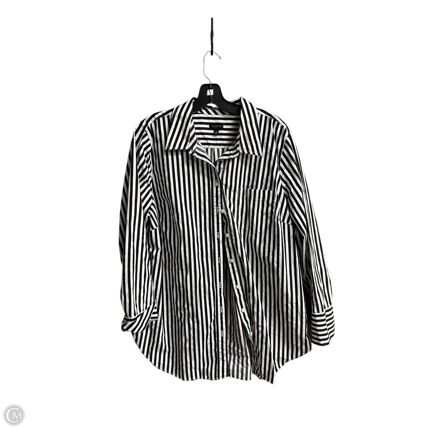 Top Long Sleeve By Talbots In Black & White, Size: Xl
