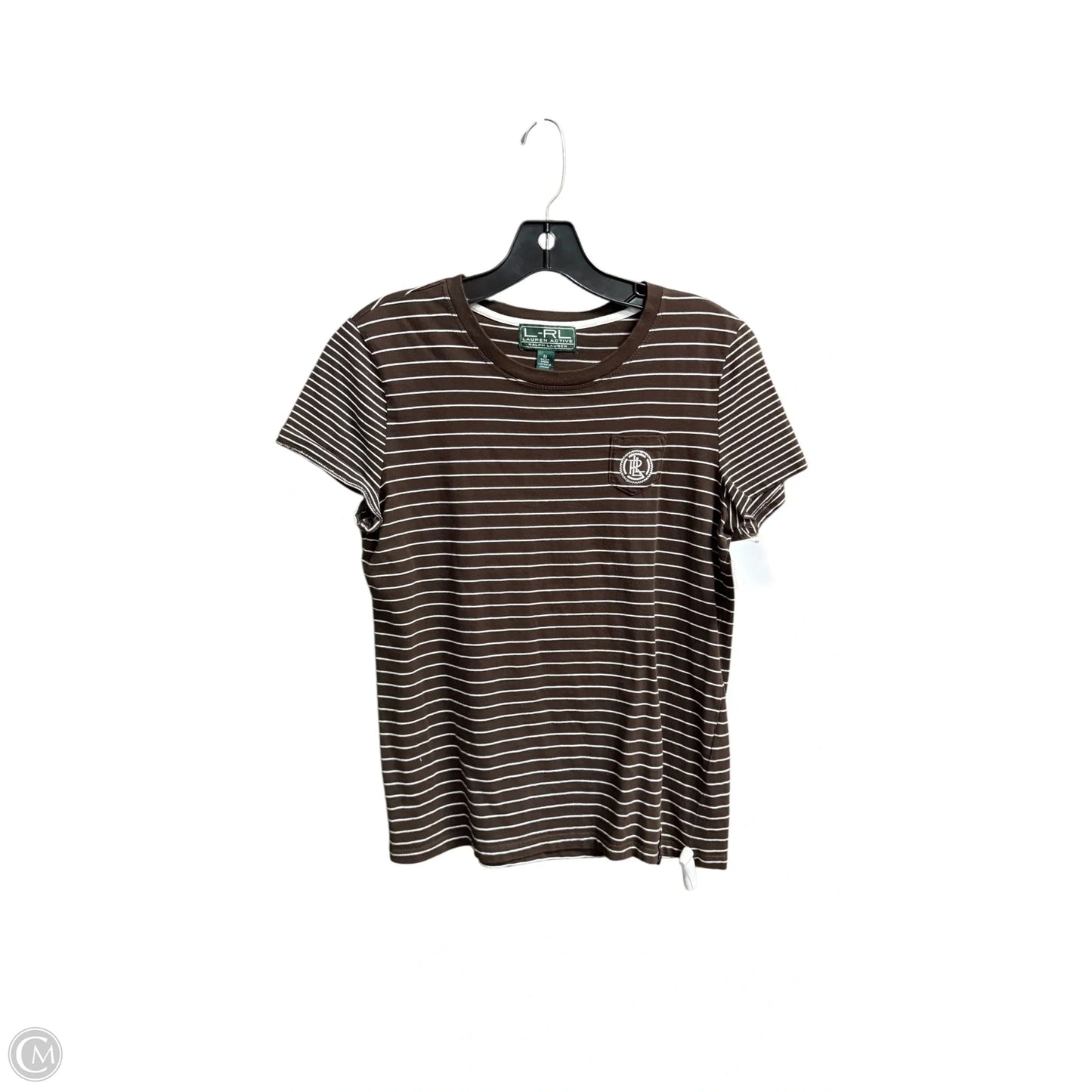 Top Short Sleeve Basic By Ralph Lauren In Striped Pattern, Size: M