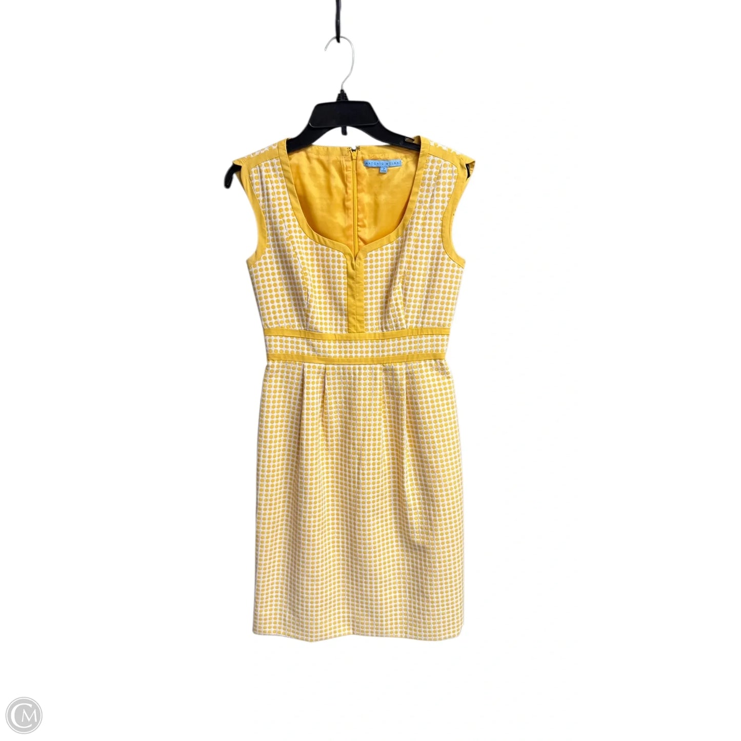 Dress Casual Midi By Antonio Melani In White & Yellow, Size: Xs