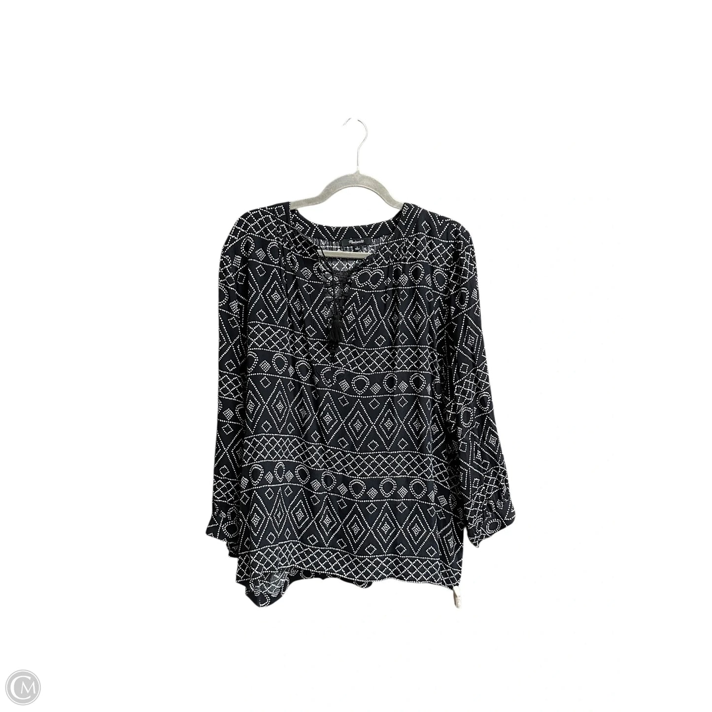 Top Long Sleeve By Madewell In Geometric Pattern, Size: M