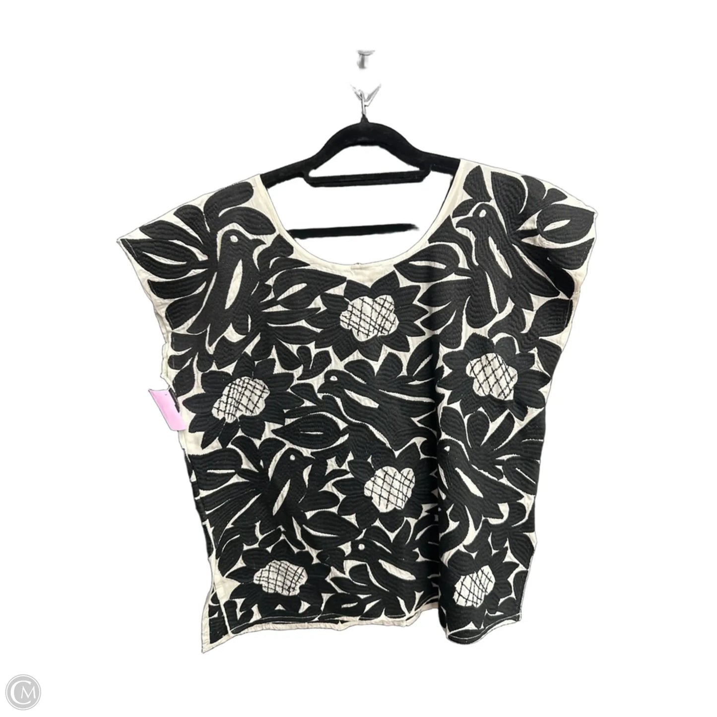 Top Short Sleeve By J.marie In Black & White, Size: M
