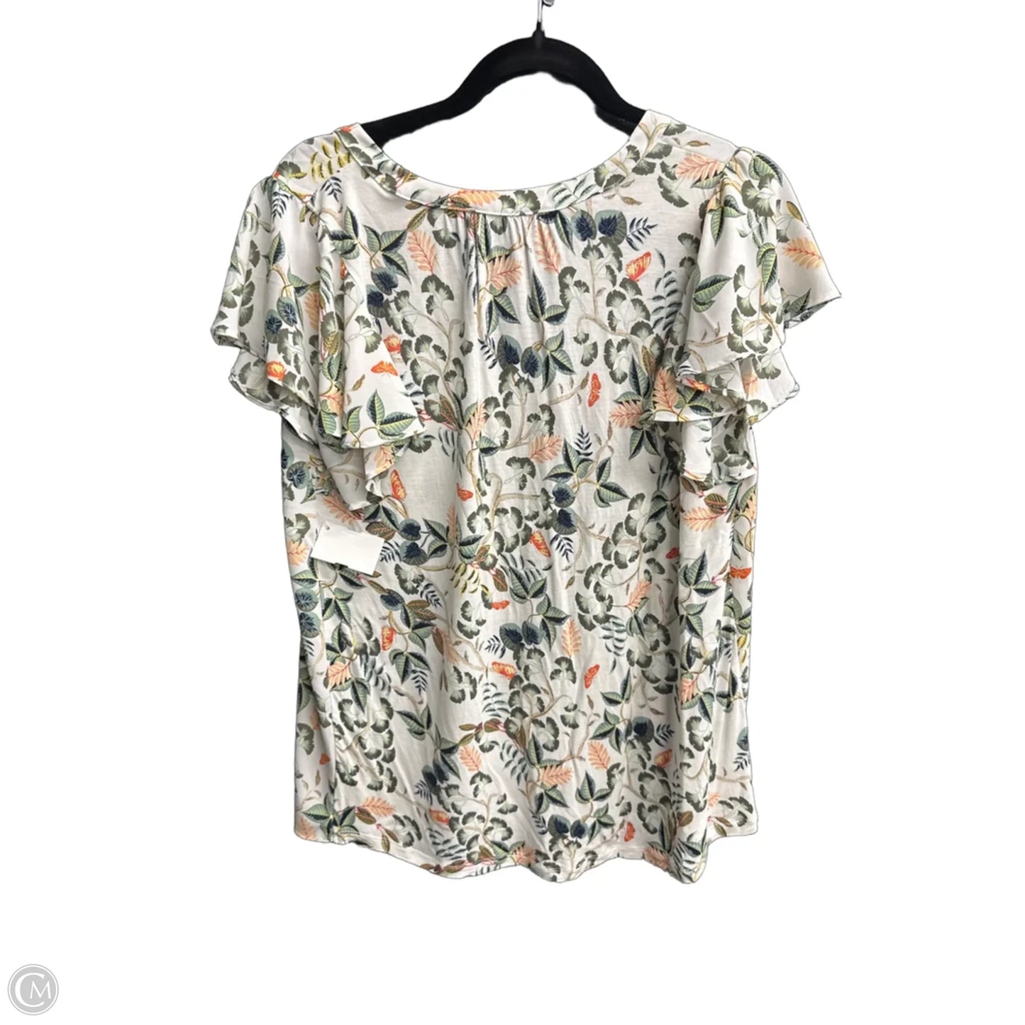 Top Short Sleeve By Loft In Floral Print, Size: L