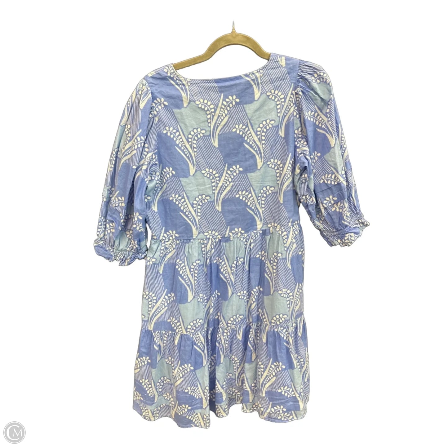 Dress Casual Midi By Clothes Mentor In Blue & White, Size: L