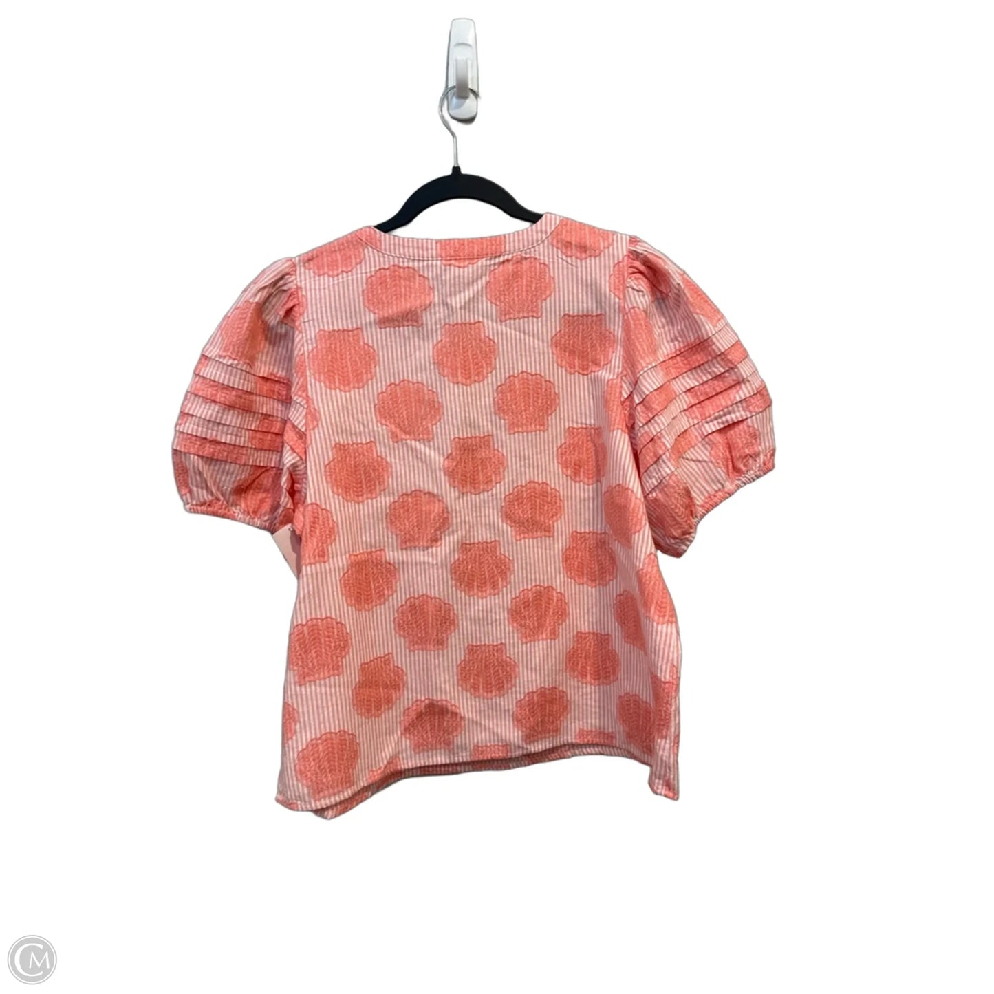 Blouse Short Sleeve By Crown And Ivy In Pink & White, Size: Lp