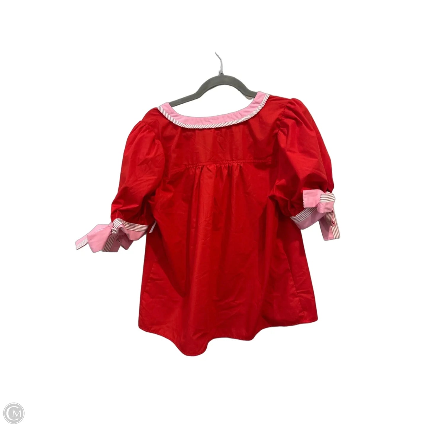 Blouse Short Sleeve By Entro In Pink & Red, Size: L