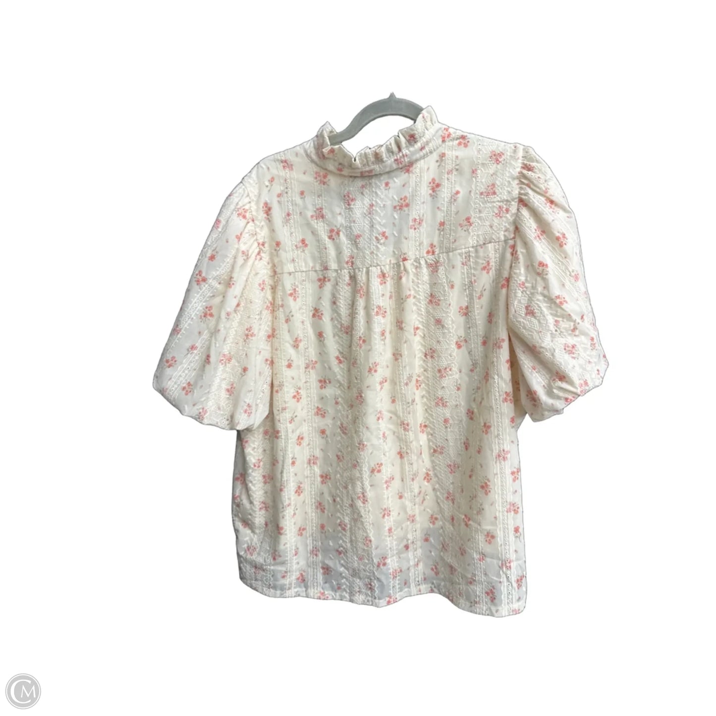 Blouse Short Sleeve By Impressions In Floral Print, Size: Xl