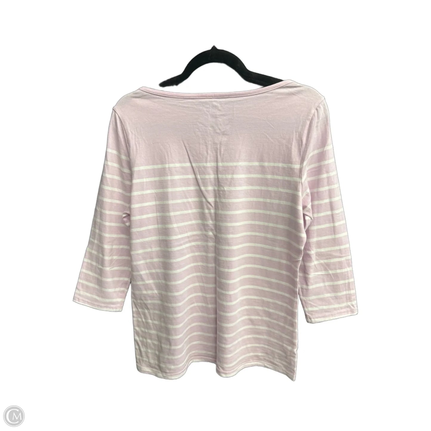 Top 3/4 Sleeve By Time And Tru In Purple & White, Size: M
