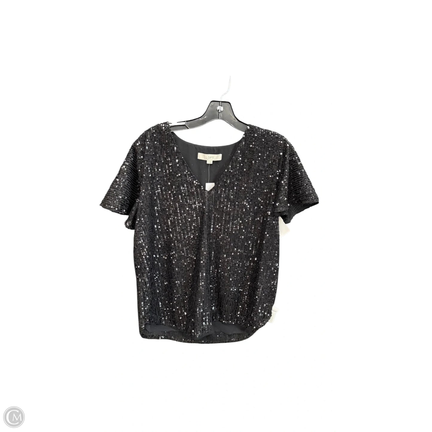 Top Short Sleeve By Loft In Black, Size: S