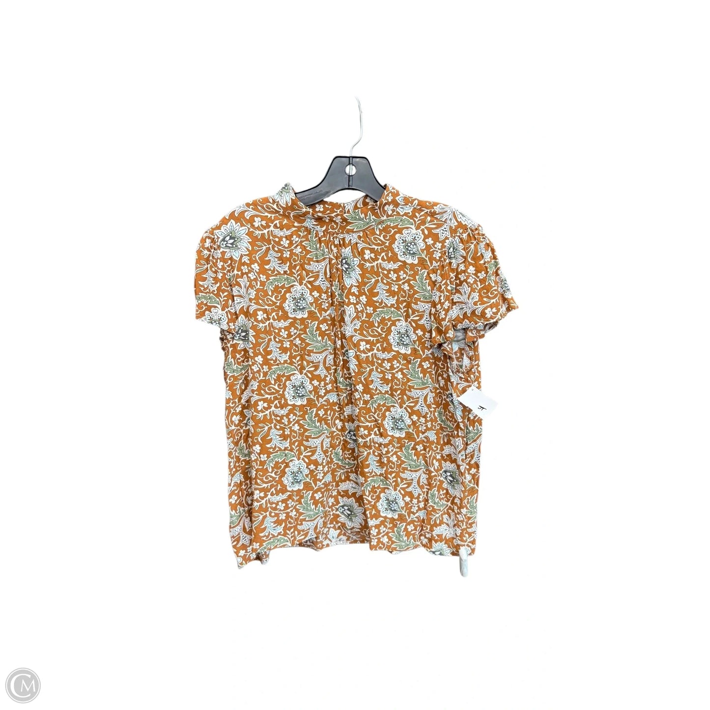 Top Short Sleeve By Ann Taylor In Paisley Print, Size: L