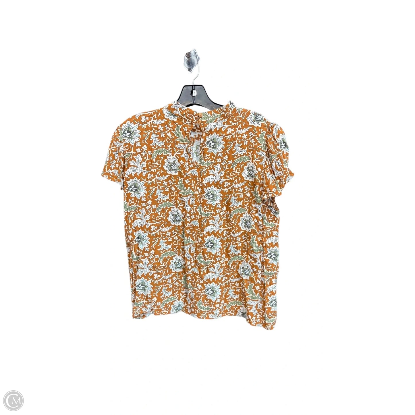 Top Short Sleeve By Ann Taylor In Paisley Print, Size: L