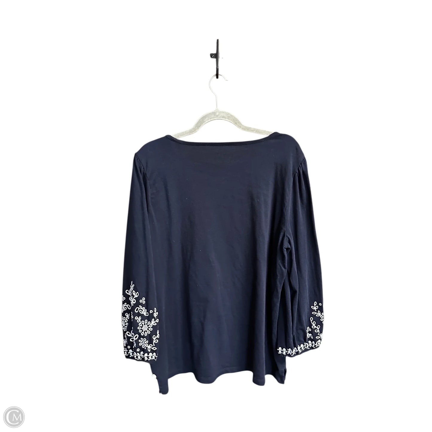 Top Long Sleeve By Talbots In Navy, Size: Xl
