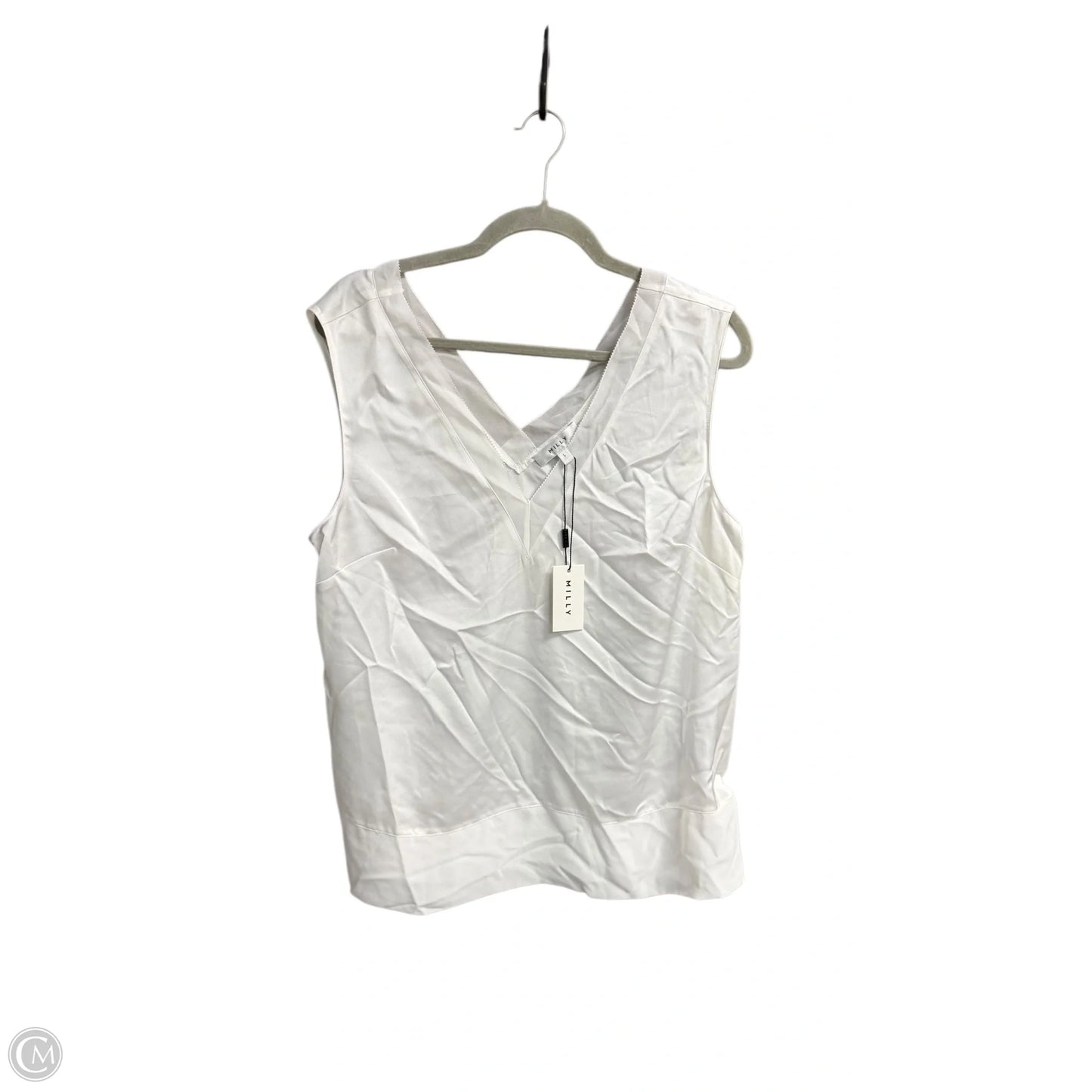 Top Sleeveless Designer By Milly In White, Size: L