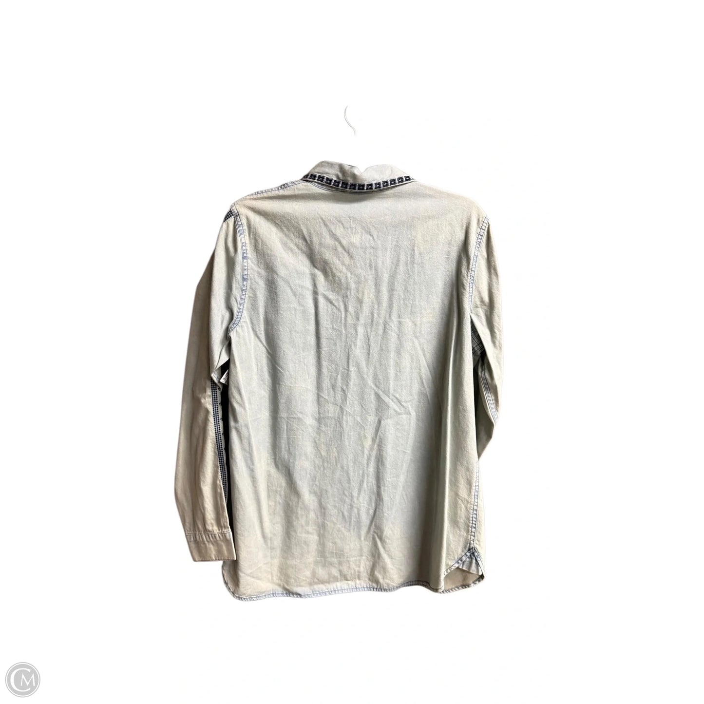 Top Long Sleeve By Cabi In Blue Denim, Size: M