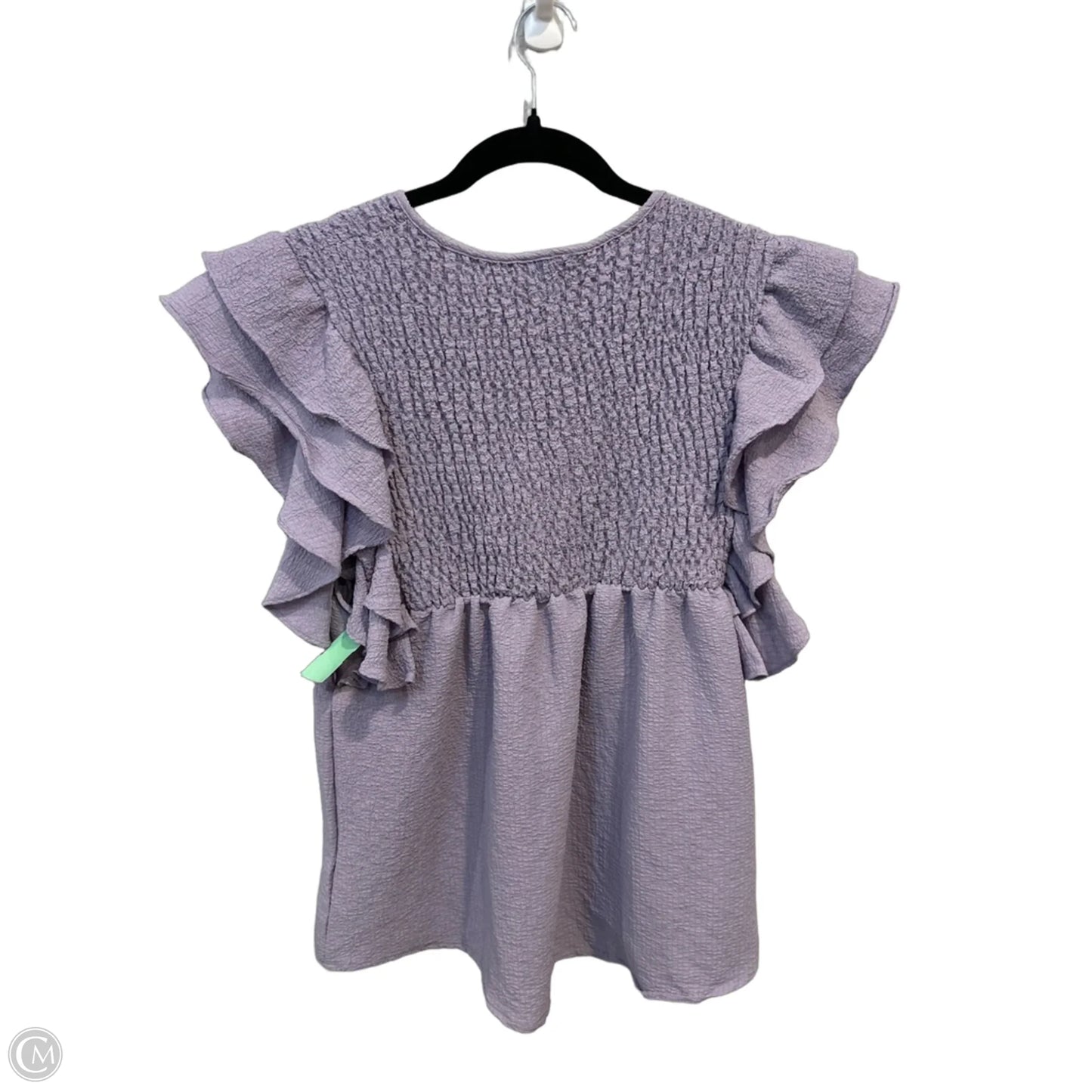 Blouse Short Sleeve By Glam In Purple, Size: S