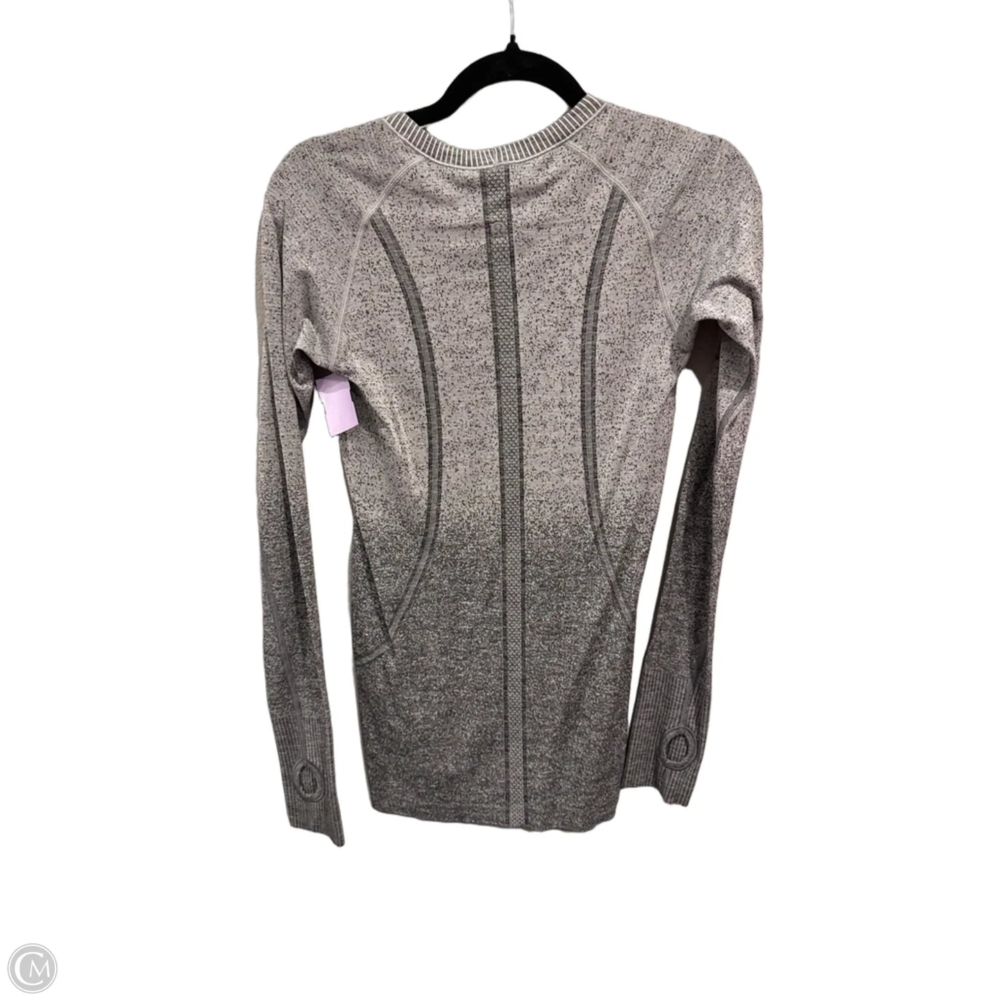 Athletic Top Long Sleeve Crewneck By Lululemon In Grey & White, Size: S