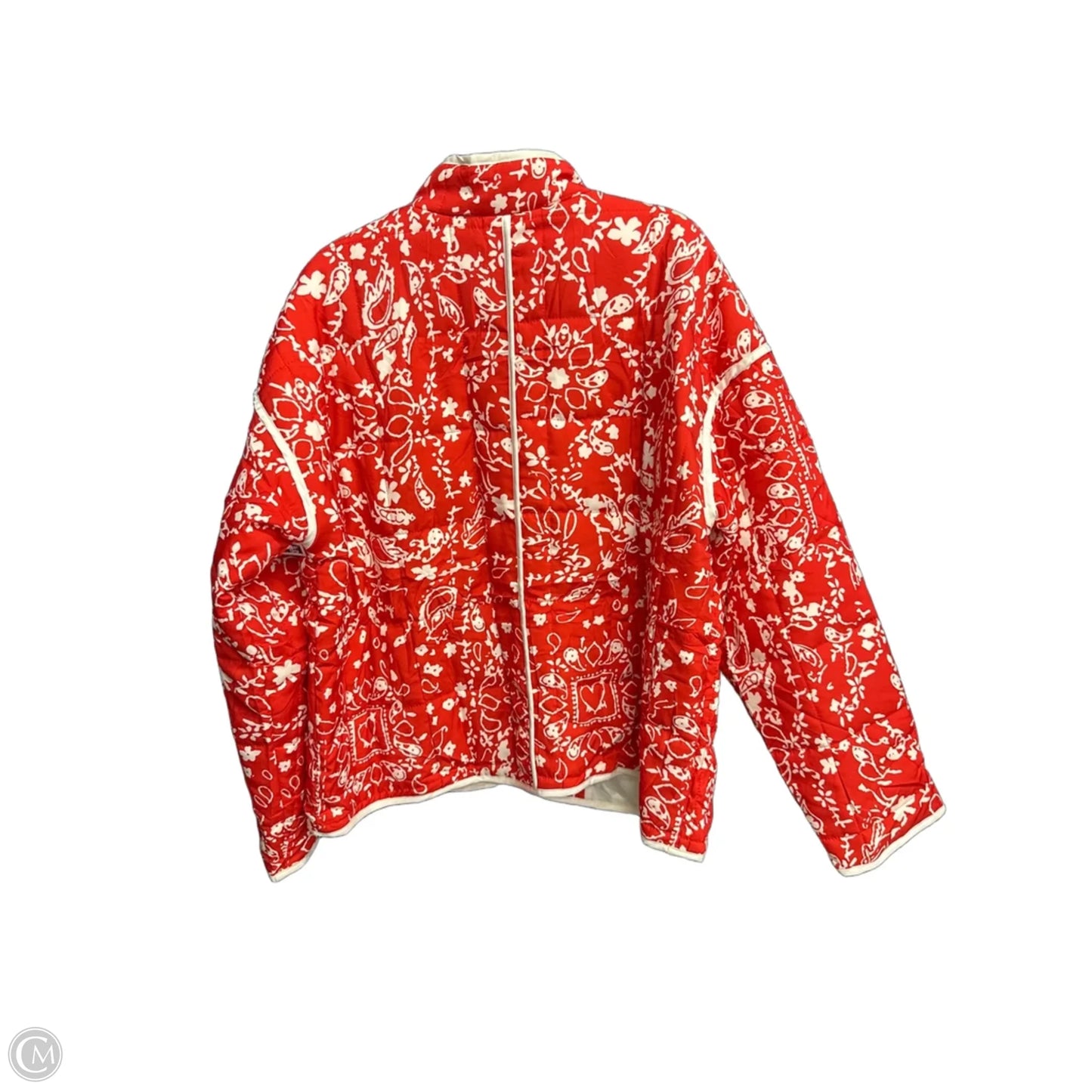 Jacket Puffer & Quilted By Clothes Mentor In Red & White, Size: L