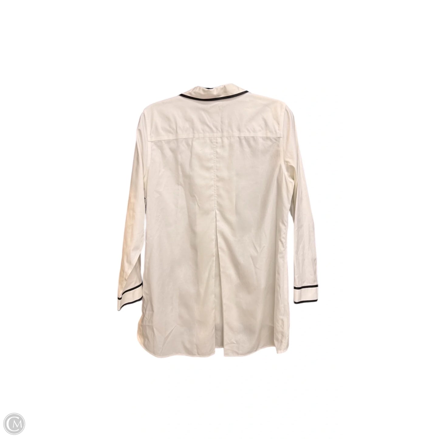 Top Long Sleeve By Chicos In Black & White, Size: M