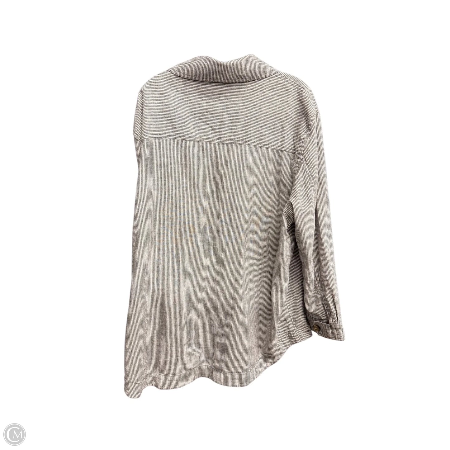 Jacket Shirt By Loft In Grey, Size: Xl