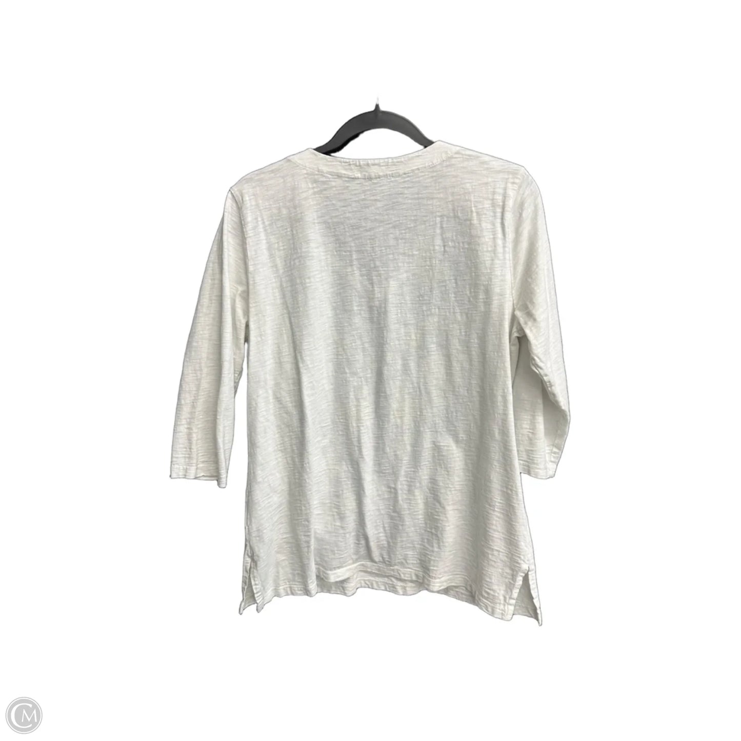 Tunic 3/4 Sleeve By Jm Collections In Blue & White, Size: Lp