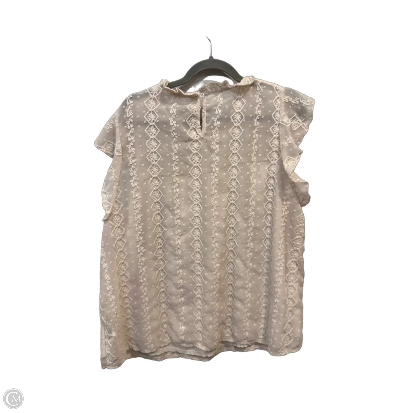 Top Short Sleeve By Shein In Cream, Size: 2x