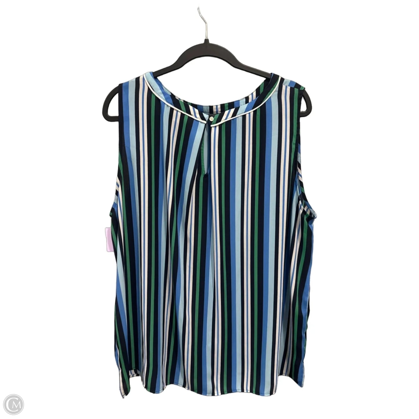 Top Sleeveless By Loft In Striped Pattern, Size: 2x